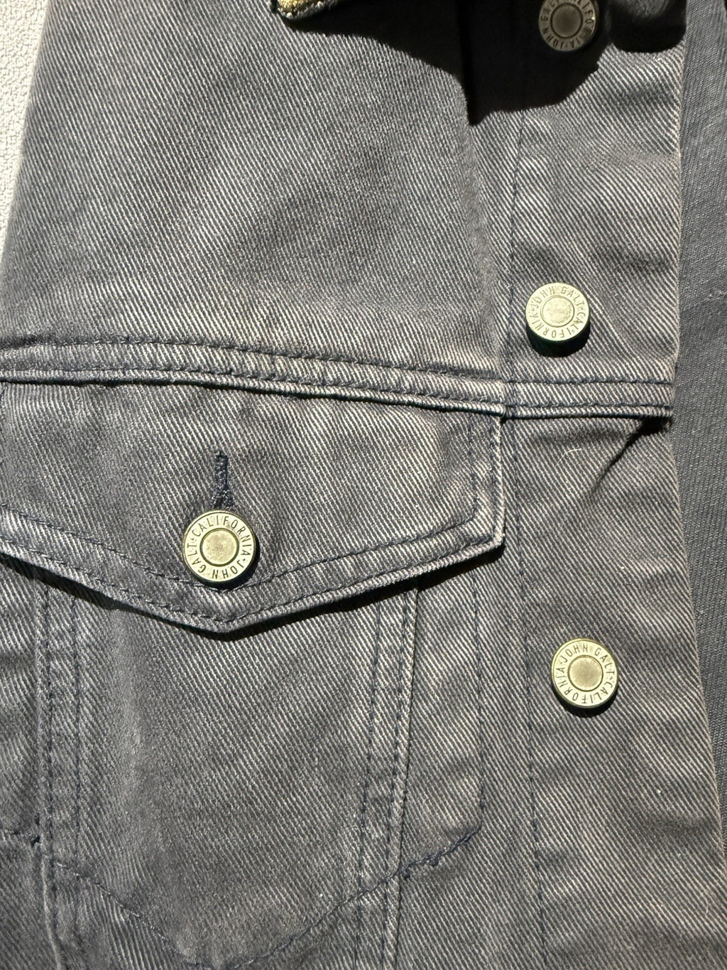 J Galt Rustic Denim Jean Jacket Corduroy Collar Women’s Small