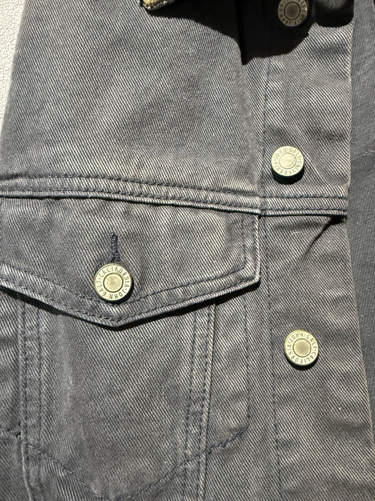 J Galt Rustic Denim Jean Jacket Corduroy Collar Women’s Small