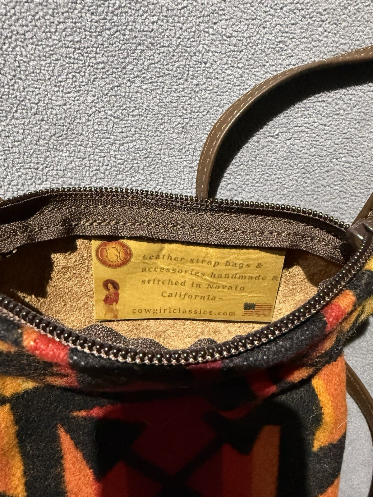 Rustic Colorful Southwestern Aztec Small Zipper Crossbody Bag Purse 8 X 6 Inches