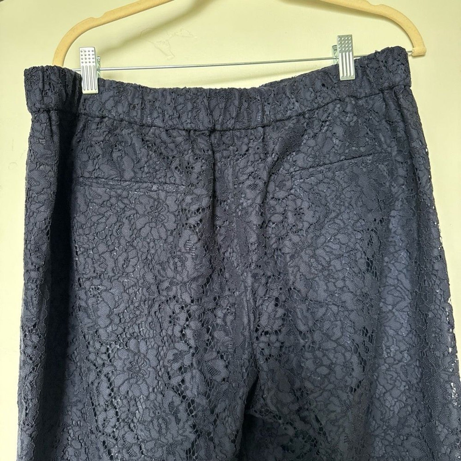J. Crew Navy Floral Lace Pull On Pants Size 14