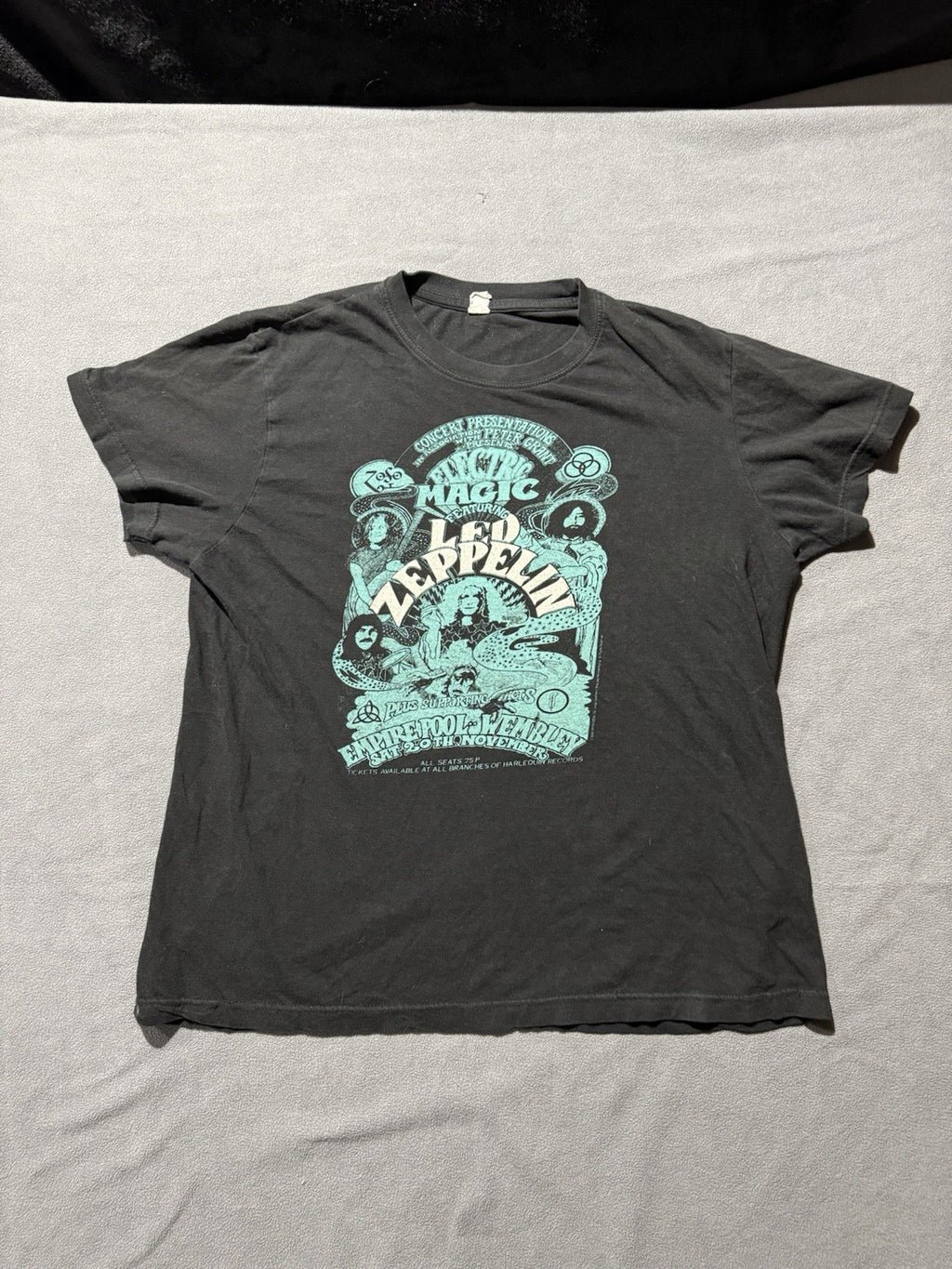 Vintage Led Zeppelin Electric Magic Empire Pool Wembley Concert T-Shirt Small