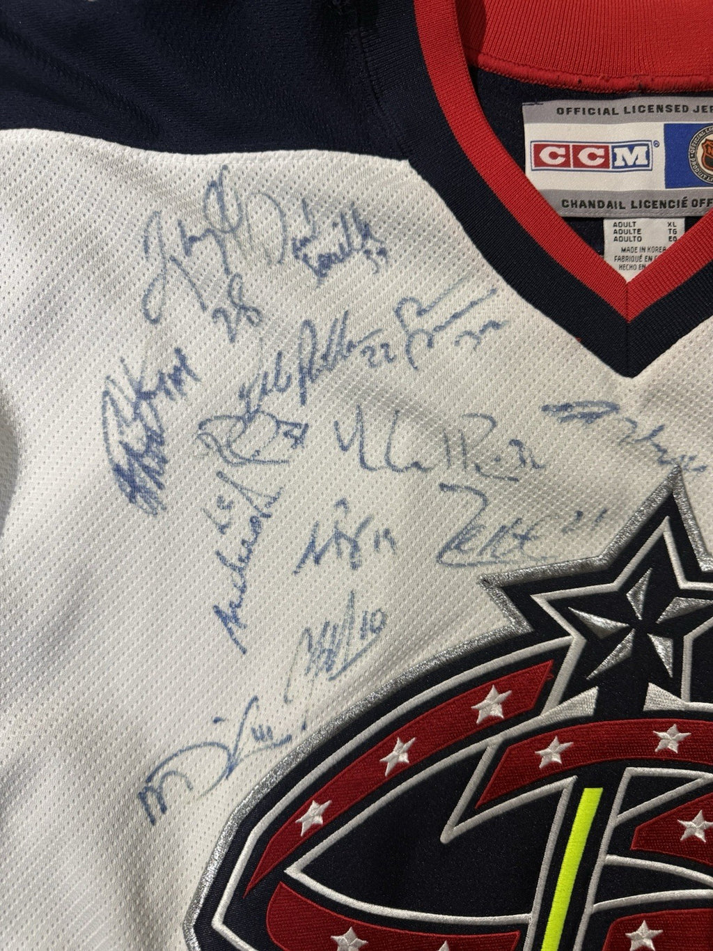 Rare Vintage Columbus Blue Jackets Team Signed Jersey w/ No COA Has Tags