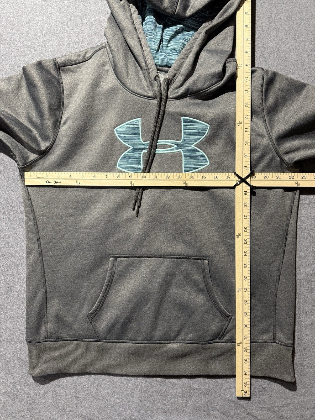 Womens Under Armour Gray/teal Hoodie Size Large Or XL No Tag