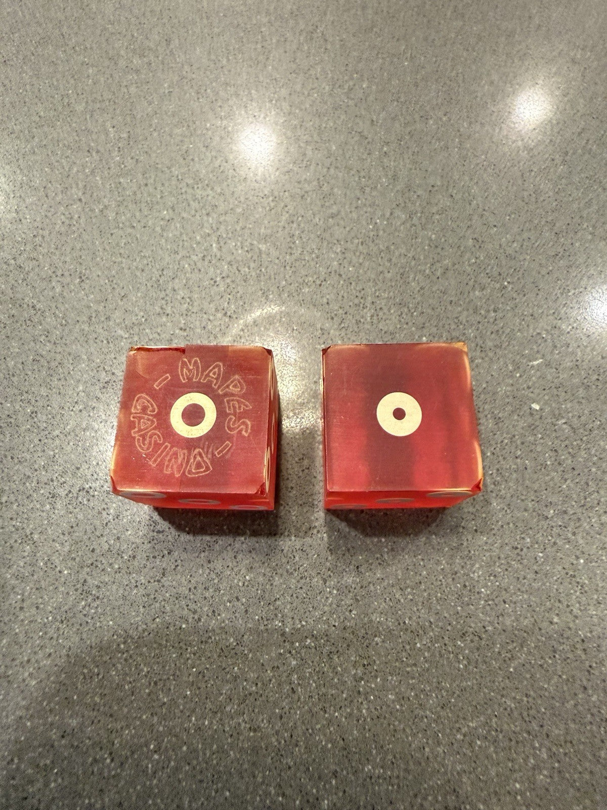 Old Rare Vintage Mapes Casino dice pair