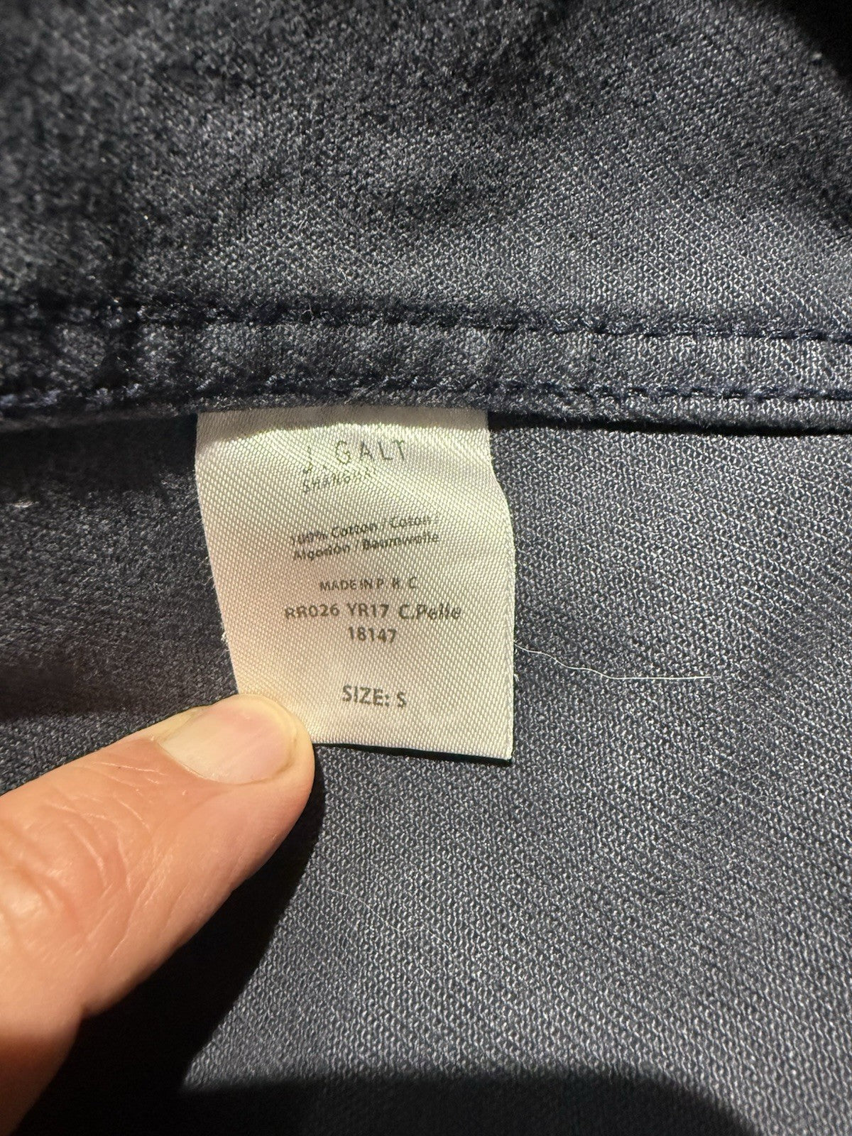 J Galt Rustic Denim Jean Jacket Corduroy Collar Women’s Small