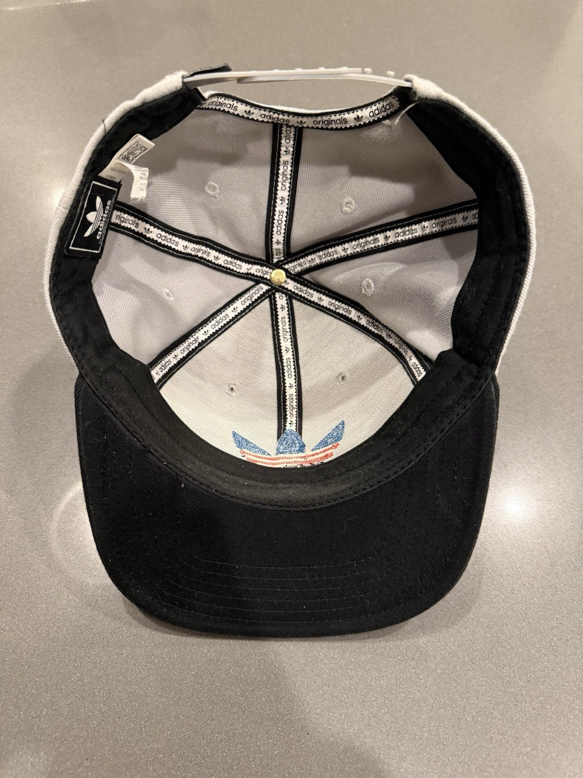 Rare Adidas Skateboarding Trefoil Snapback Flat Bill Hat Gray & Black