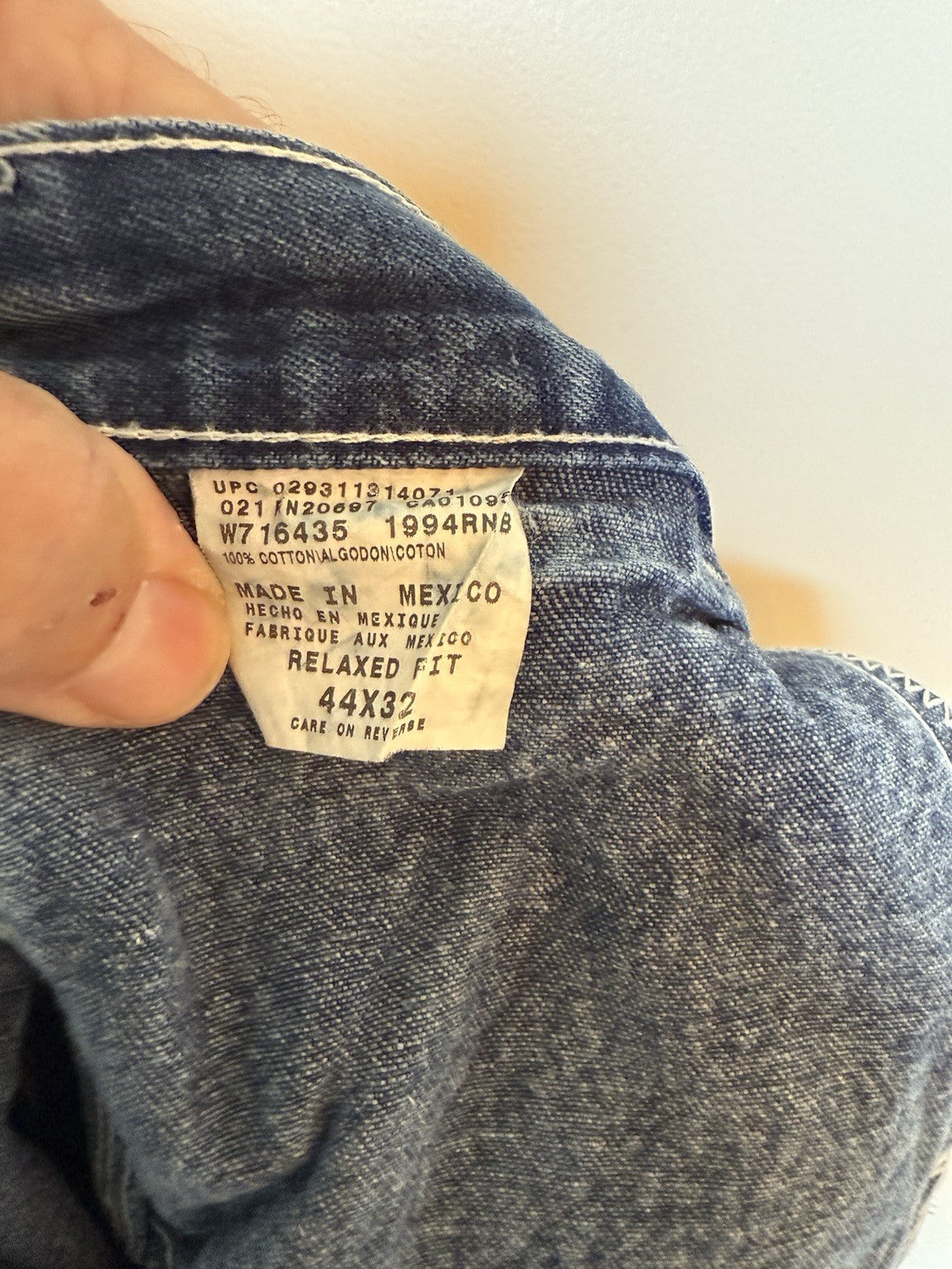 Dickies Carpenter Denim Workwear Men's Blue Jeans 44x32 Relaxed Fit