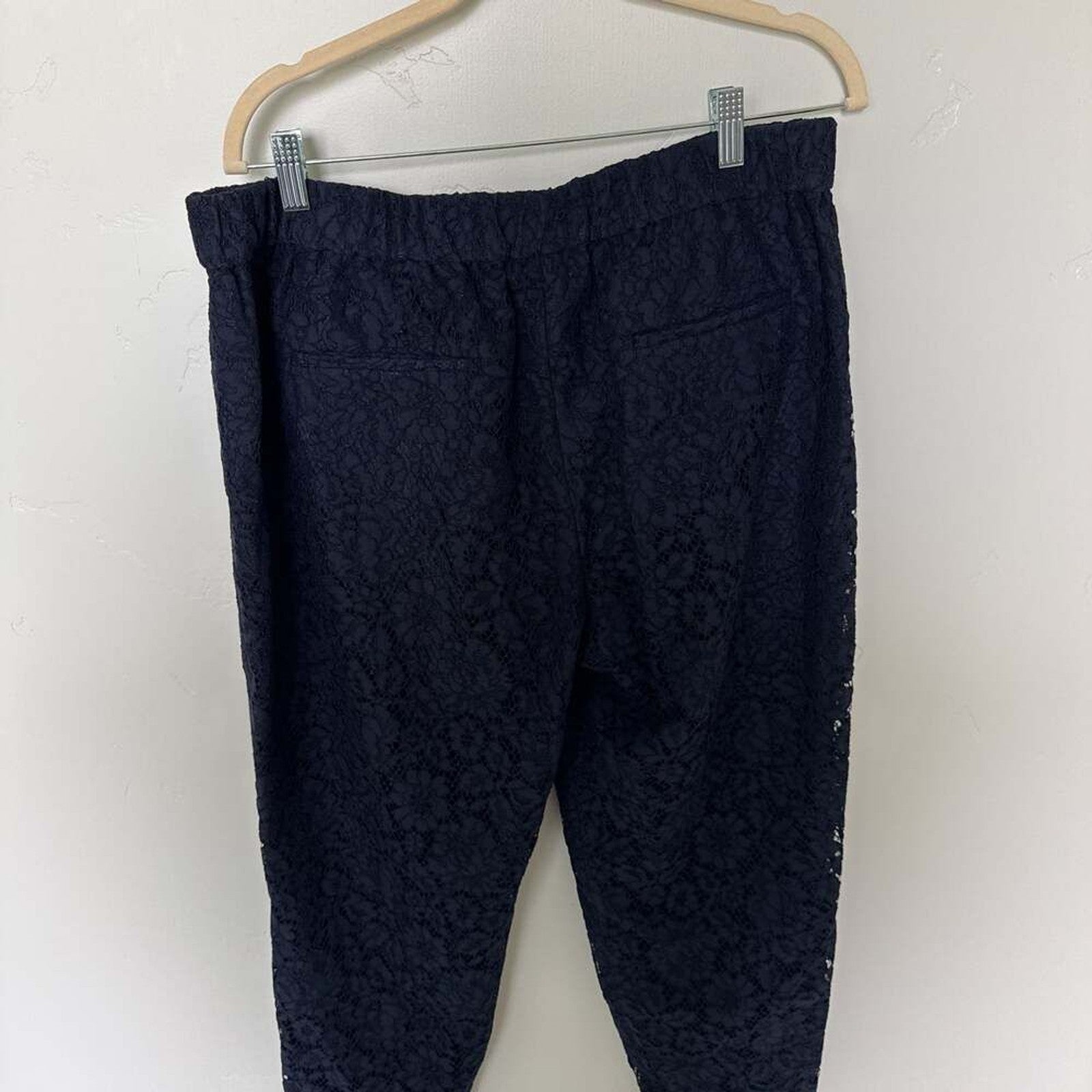 J. Crew Navy Floral Lace Pull On Pants Size 14