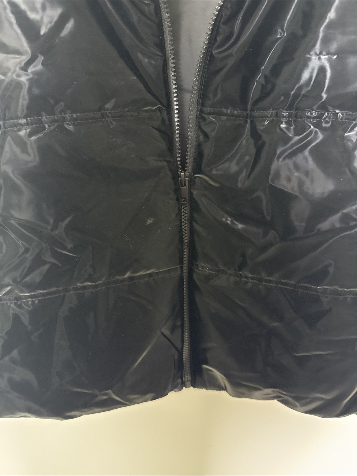 Wild Fable Black Puffer Vest M Shiny Quilted Zip Front Sleeveless Jacket