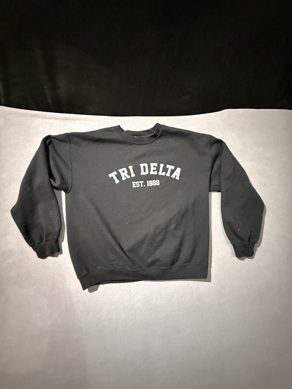 Tri Delta Sorority Est. 1888 women’s Large Black Sweatshirt By Gildan