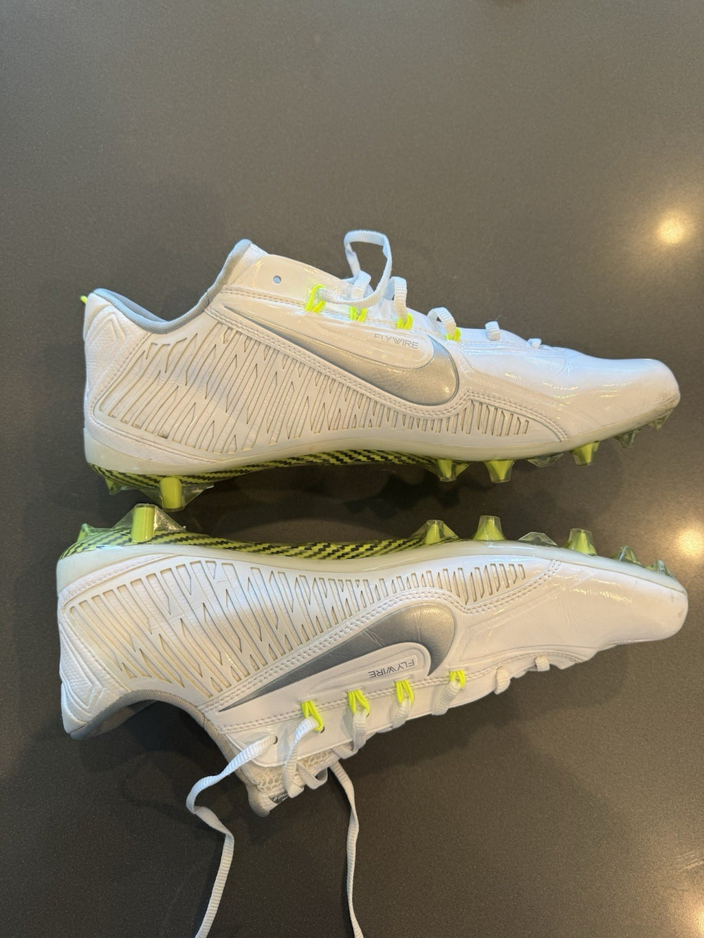 Nike Vapor Carbon Elite 2.0 Flywire 2014 cleats White/Silver Size 14