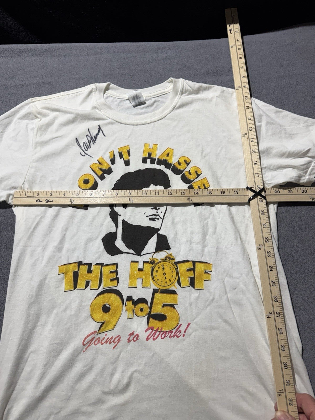 Signed David Hasselhoff ‘Don’t Hassel The Hoff’ Shirt 2019 London Play 9 To 5