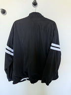 Nike Full Zip Black XL Windbreaker Warm Up Jacket With White Stripes On Sleeves