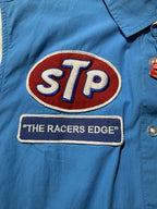 Richard Petty STP Racers Edge Short Sleeve Buttoned Down Shirt XL Dresden Blue