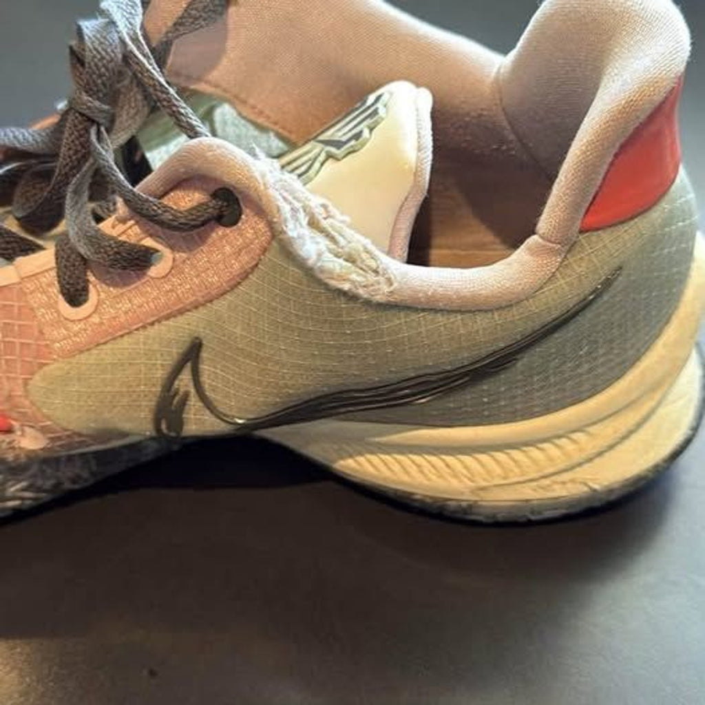 USED Nike Kyrie Low 4 Basketball Shoes Mens 13 Pale Coral Iron Grey CW3985-800