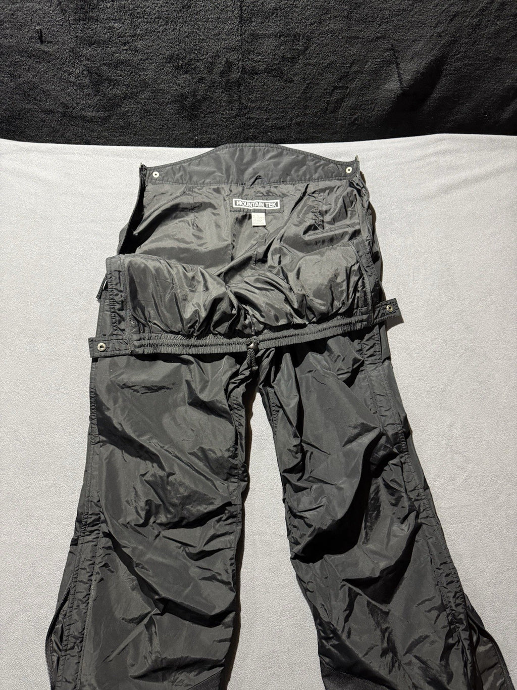 Mountian Tek RareBlack Ski Snow Board Zipper Pants size L