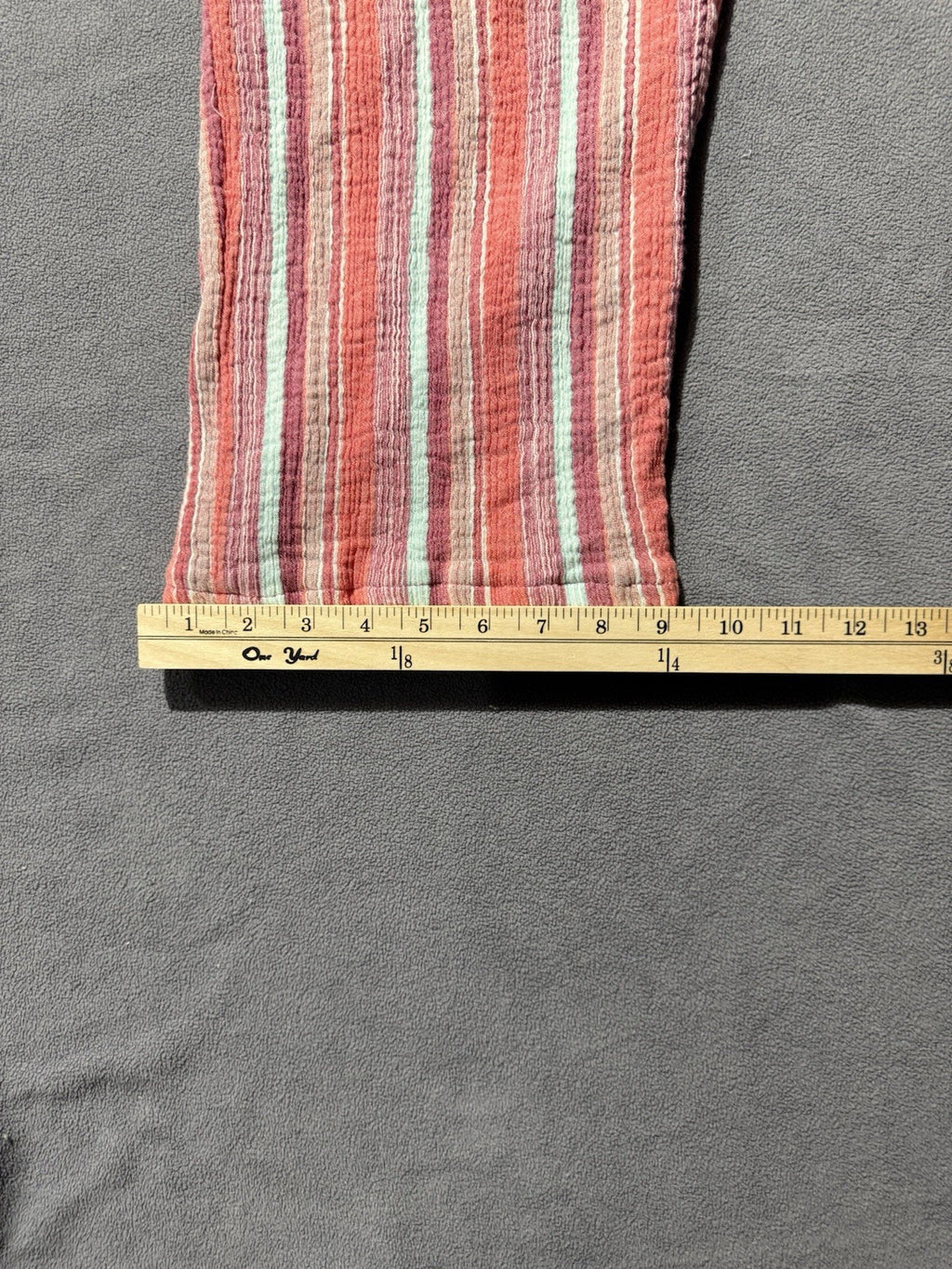 Sundance Pants Womens L Coral Striped Cotton Drawstring Wide Leg Boho Beach
