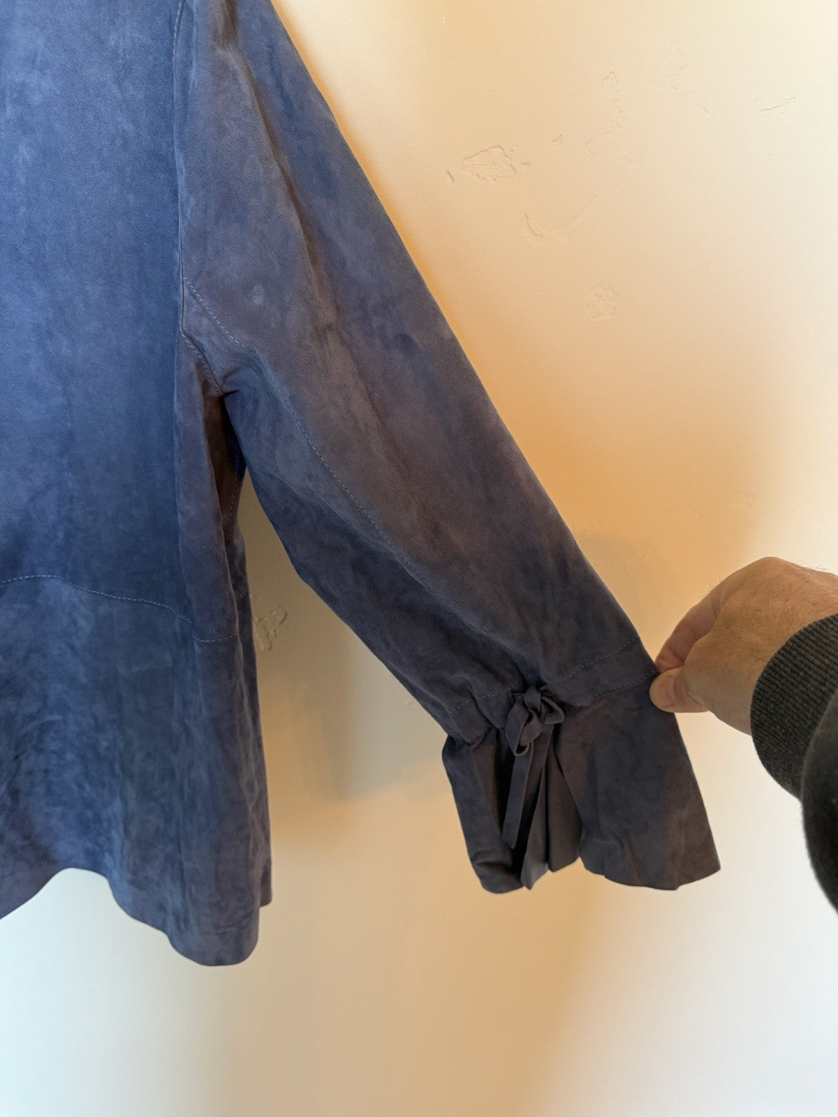 Lafayette 148 Women's Leather Jacket Blue, Size XL