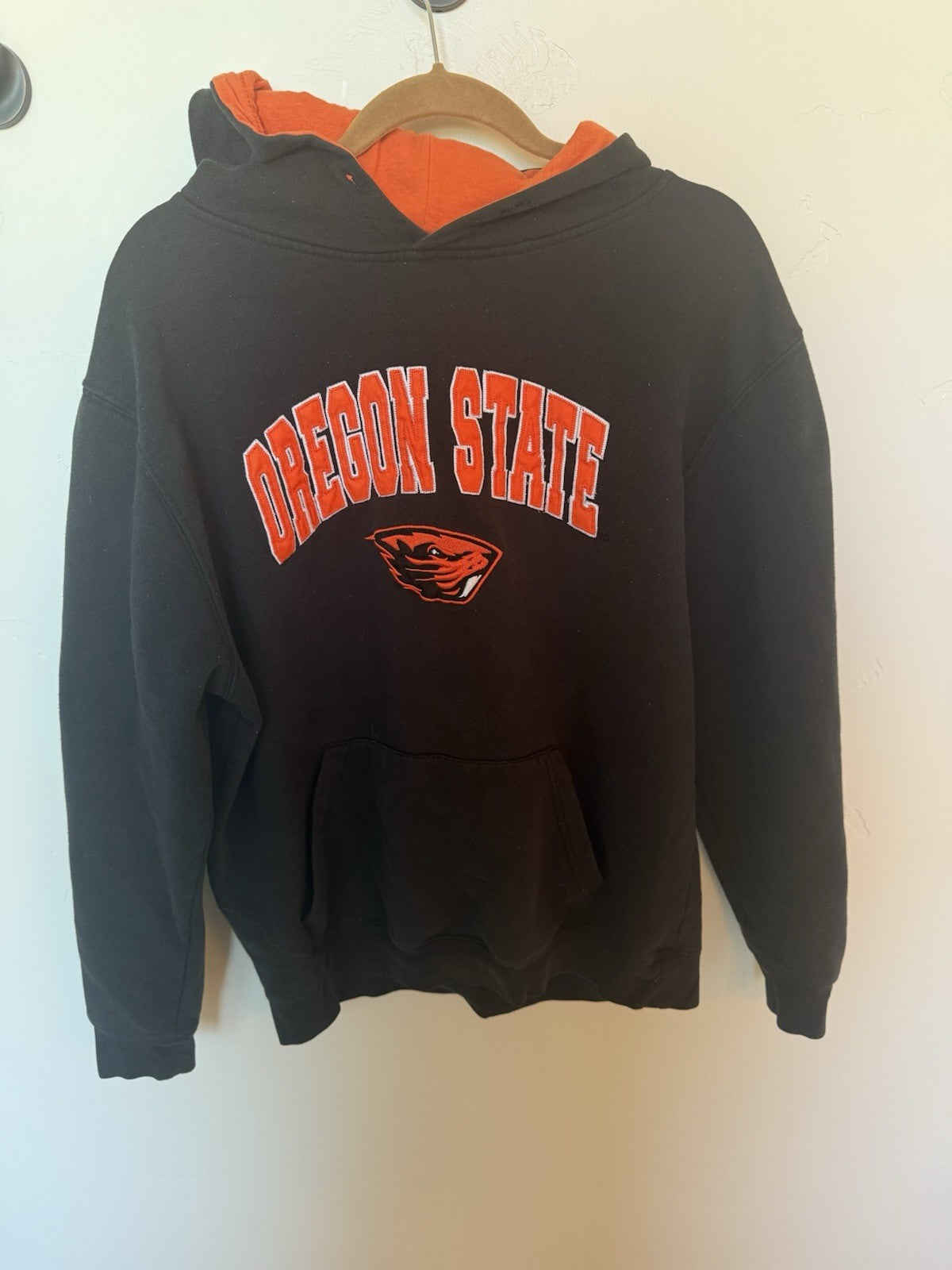 Vintage Stadium Athletics OREGON STATE Beavers Hoodie With Sleeve Logo Size XL