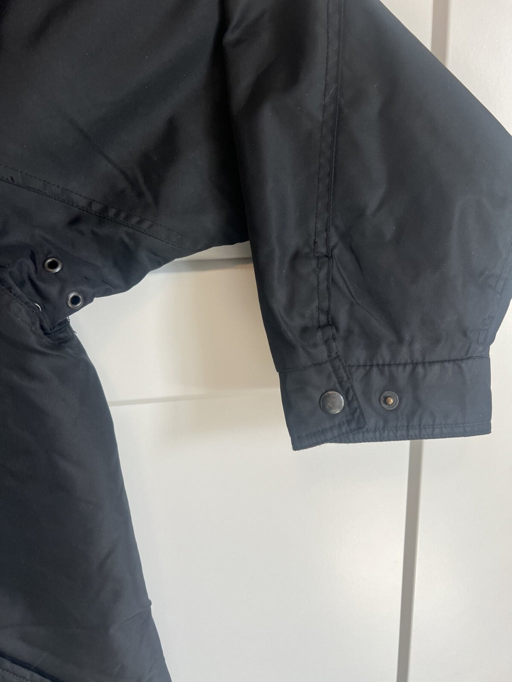 Vintage GAP Men's Utility Jacket Size Large Black Lined Button Deep Pile Collar