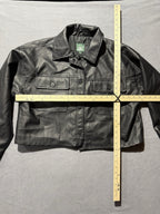 Wild Fable Women's Bougie Black Cropped Faux Leather Jacket Medium