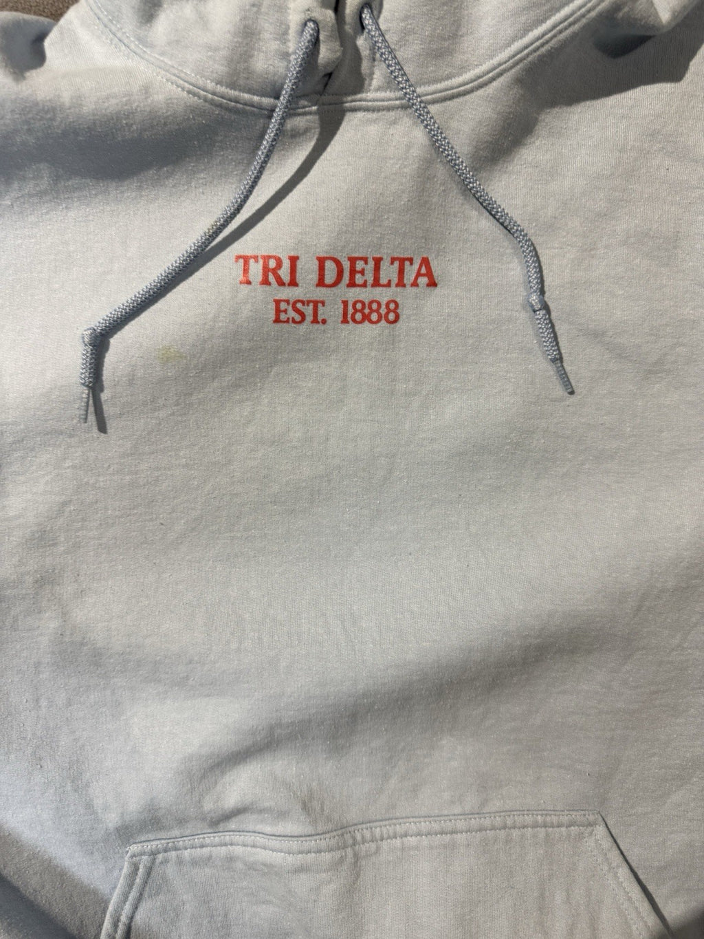 Tri Delta Sorority Est. 1888 women’s XL Powder Blue Sweatshirt By Greek House