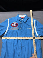 Richard Petty STP Racers Edge Short Sleeve Buttoned Down Shirt XL Dresden Blue