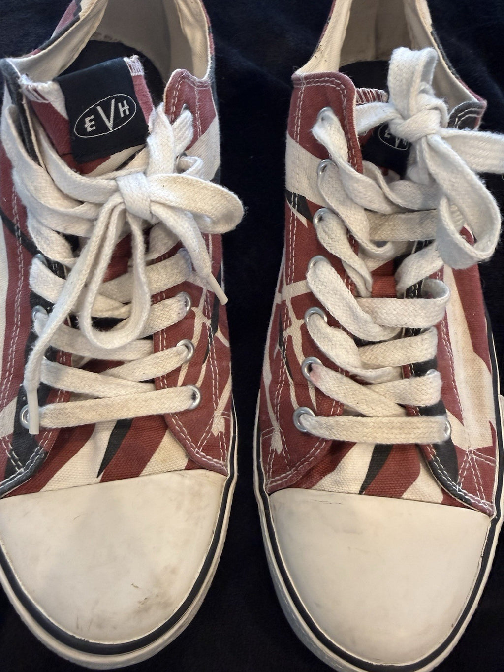 Eddie Van Halen Low Top Sneakers Shoes 5150 Red White Black Mens Size 13 EVO26