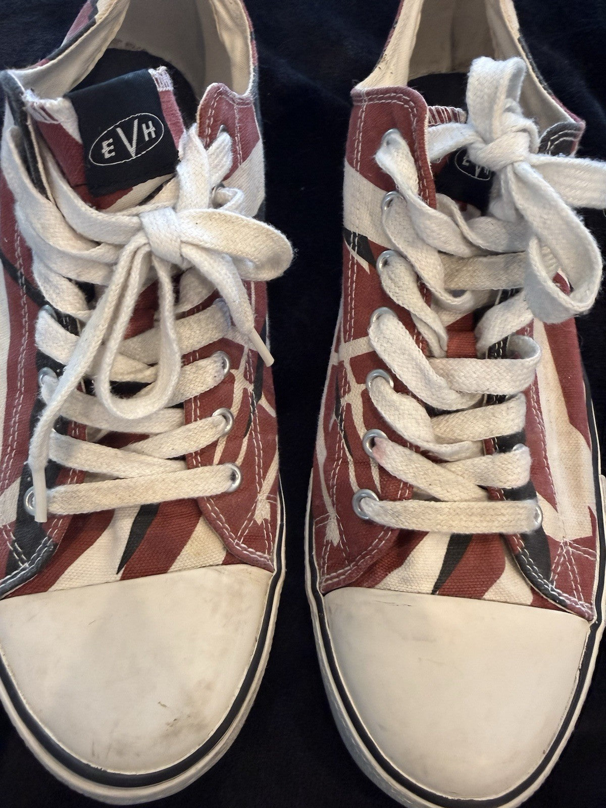 Eddie Van Halen Low Top Sneakers Shoes 5150 Red White Black Mens Size 13 EVO26
