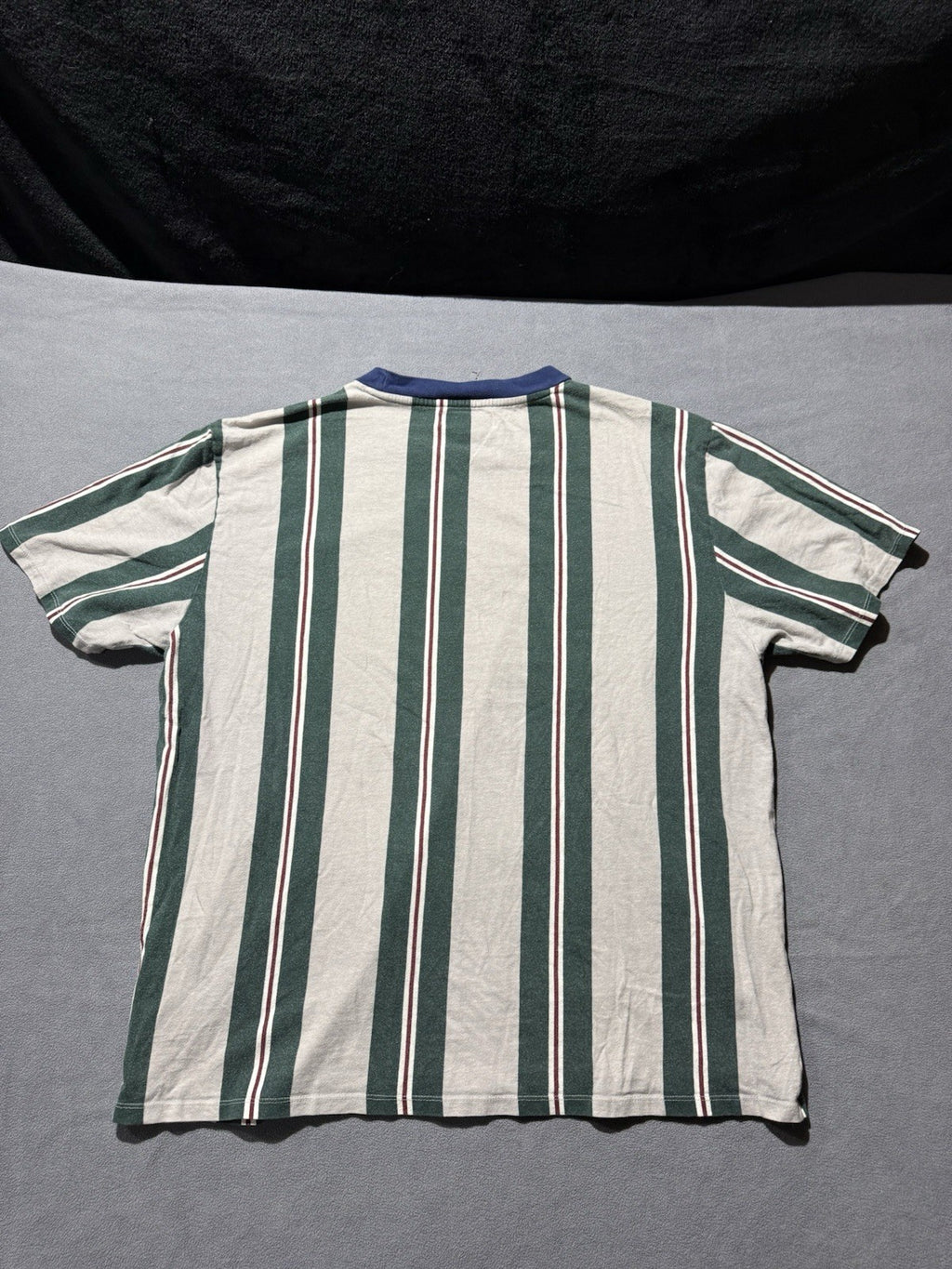 Guess Los Angeles Shirt Mens L White Green Maroon Striped Vintage Embroidered