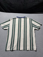 Guess Los Angeles Shirt Mens L White Green Maroon Striped Vintage Embroidered