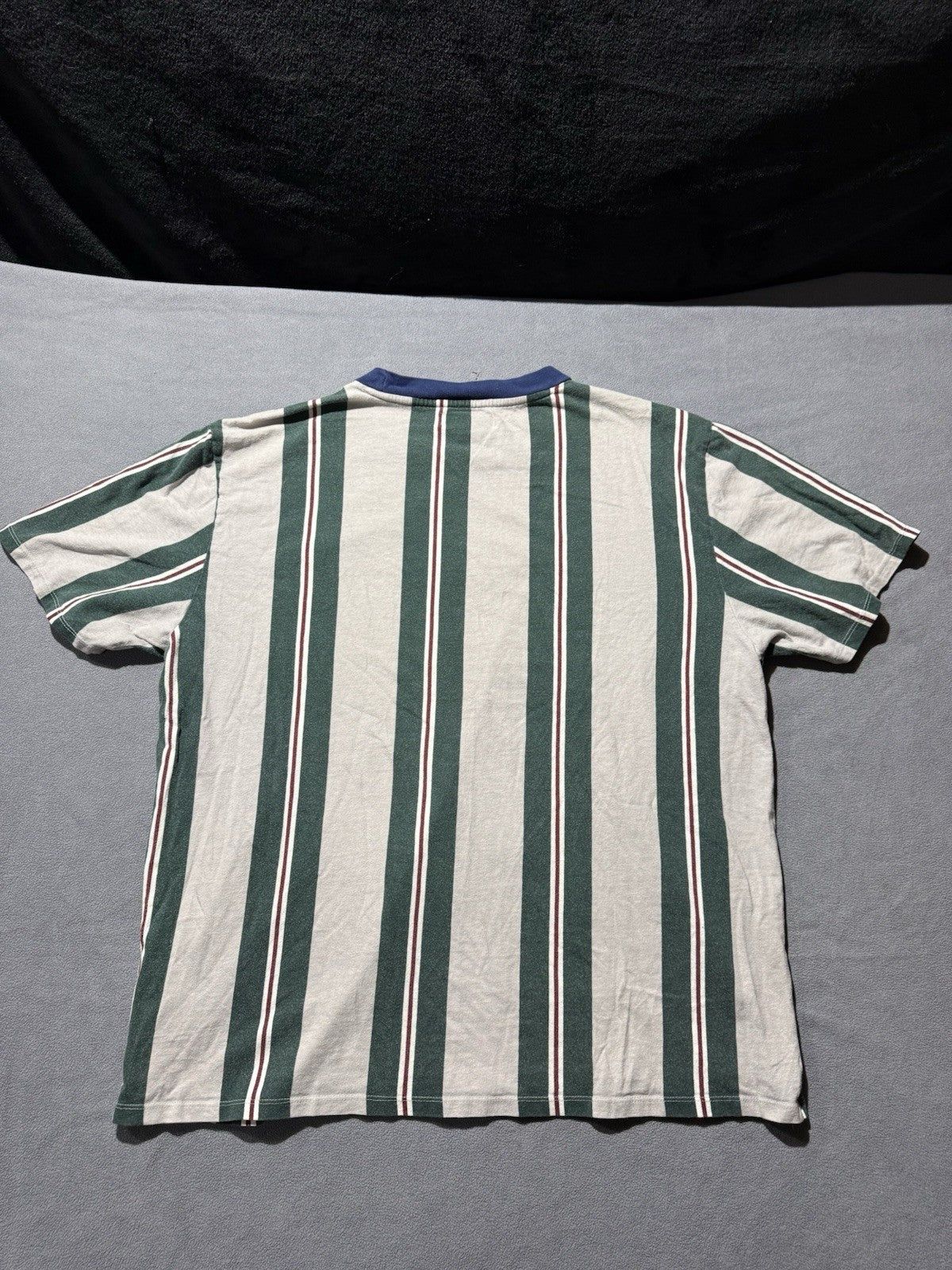 Guess Los Angeles Shirt Mens L White Green Maroon Striped Vintage Embroidered