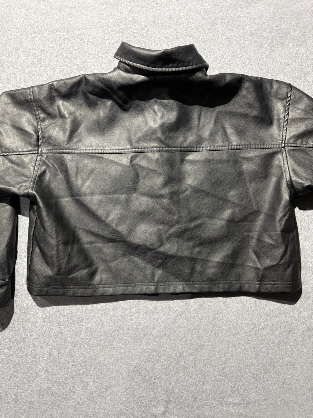Wild Fable Women's Bougie Black Cropped Faux Leather Jacket Medium