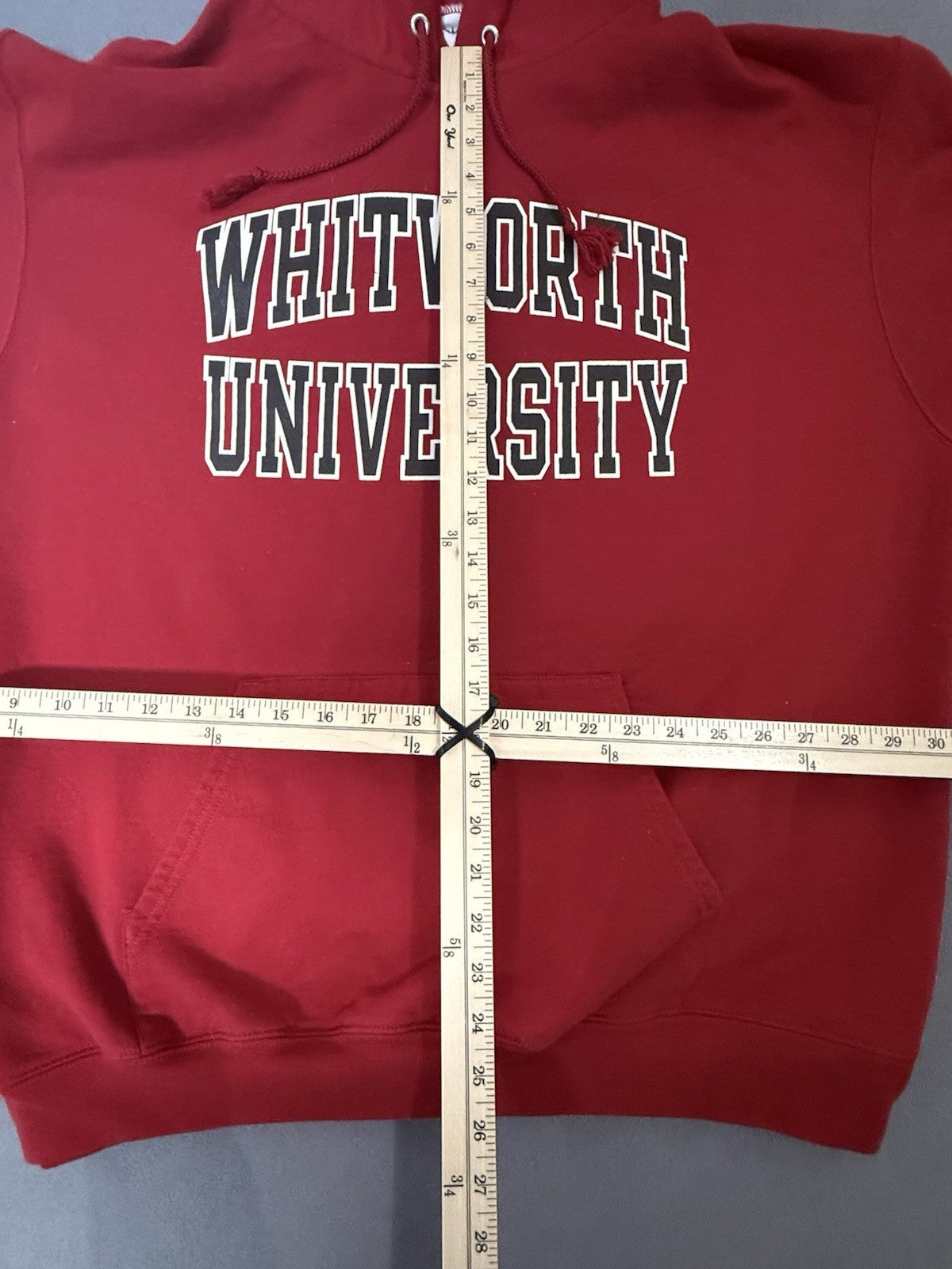 Red Whitworth College Champion Hoodie Men's Size 2XL