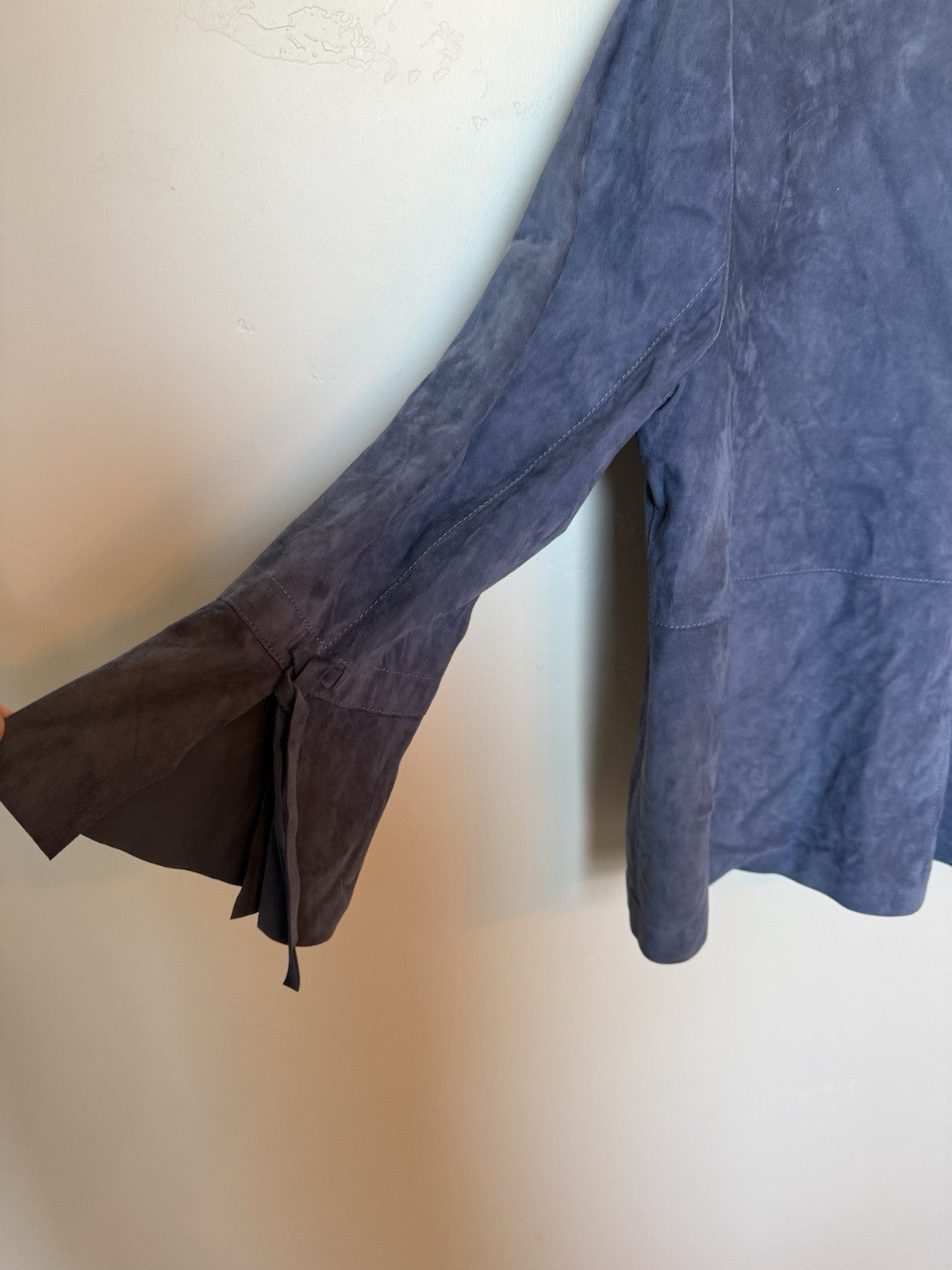 Lafayette 148 Women's Leather Jacket Blue, Size XL