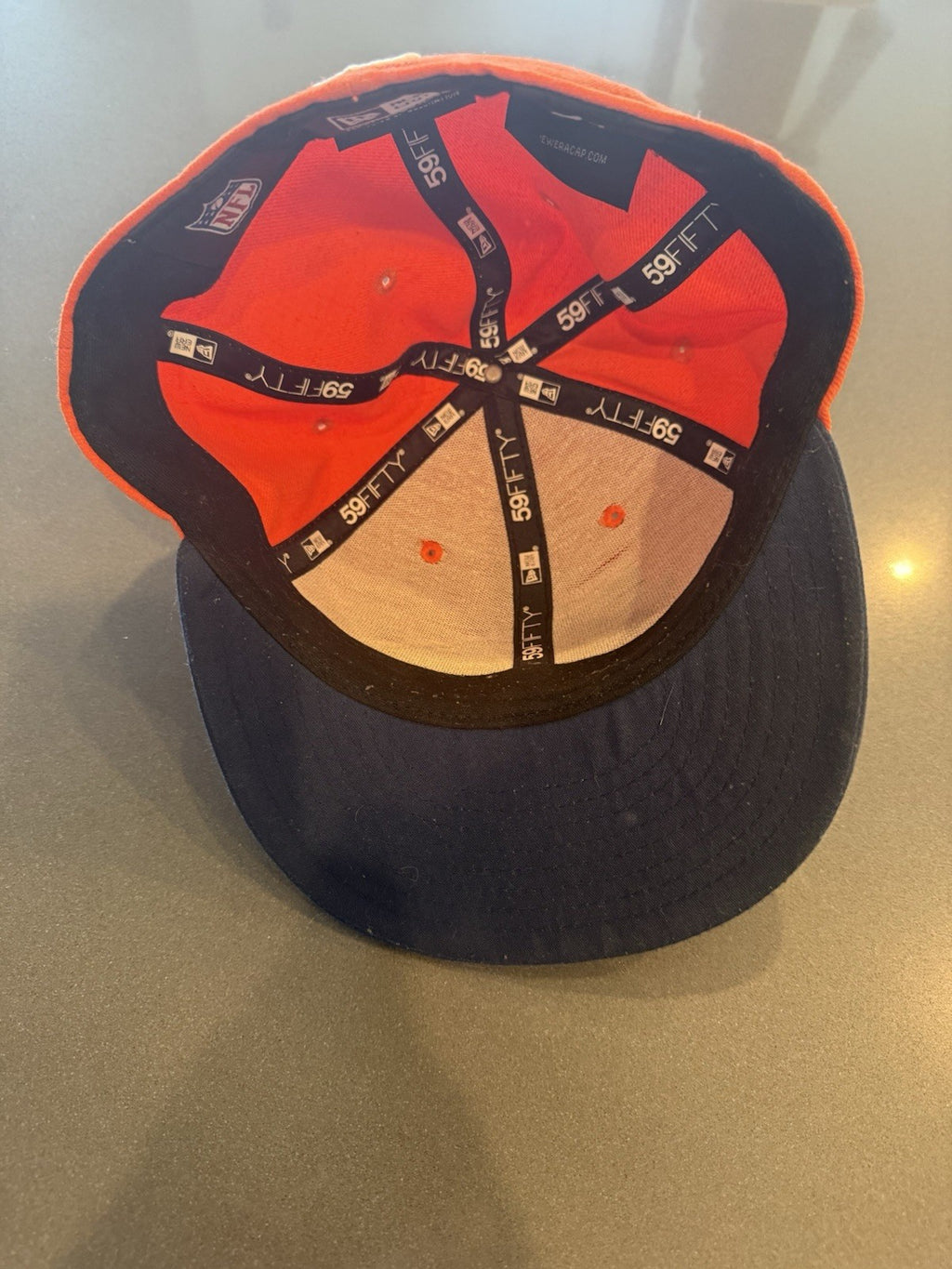 Denver Broncos Fitted Hat 7 1/2 New Era 59fifty Orange NFL
