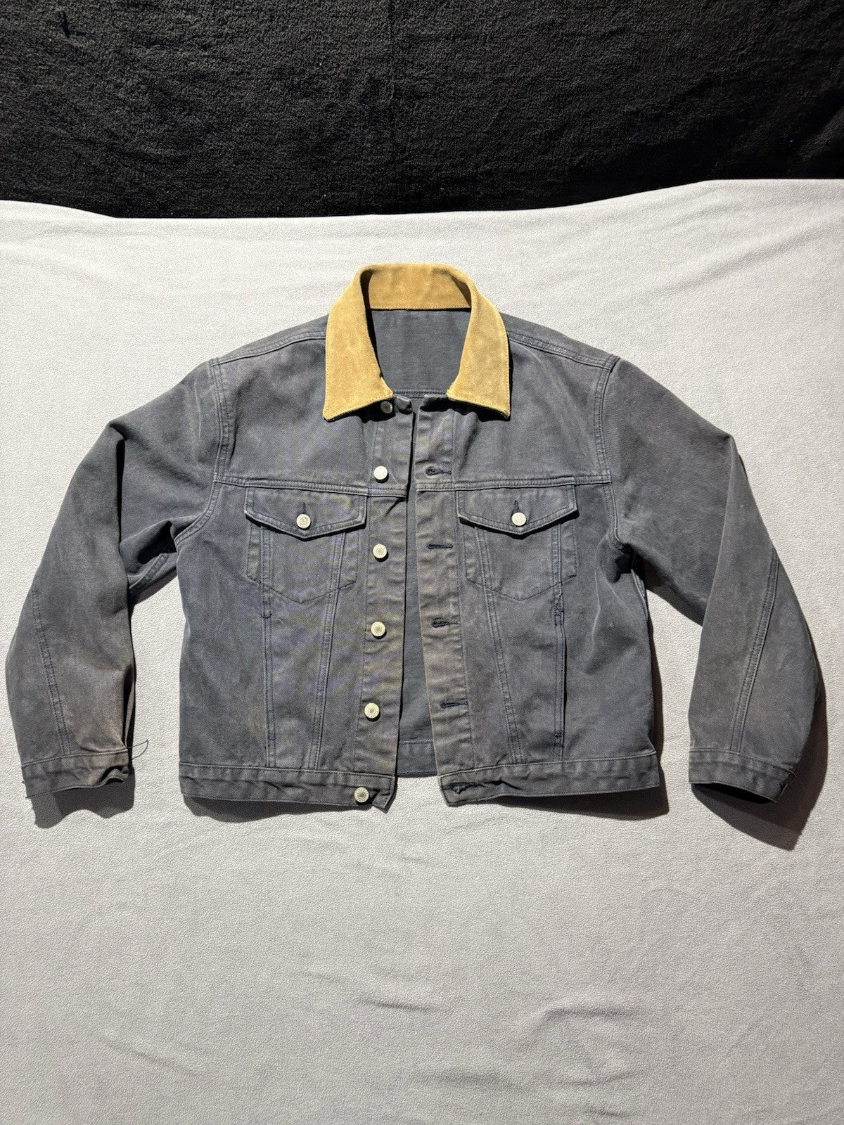 J Galt Rustic Denim Jean Jacket Corduroy Collar Women’s Small