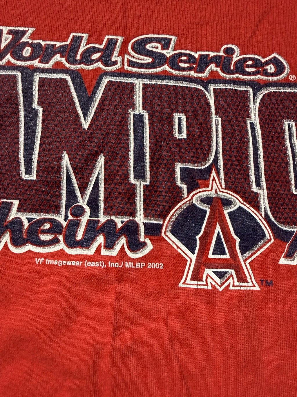 Rare Anaheim Angels 2002 World Series Champions Tshirt Large-Delta Pro Weight