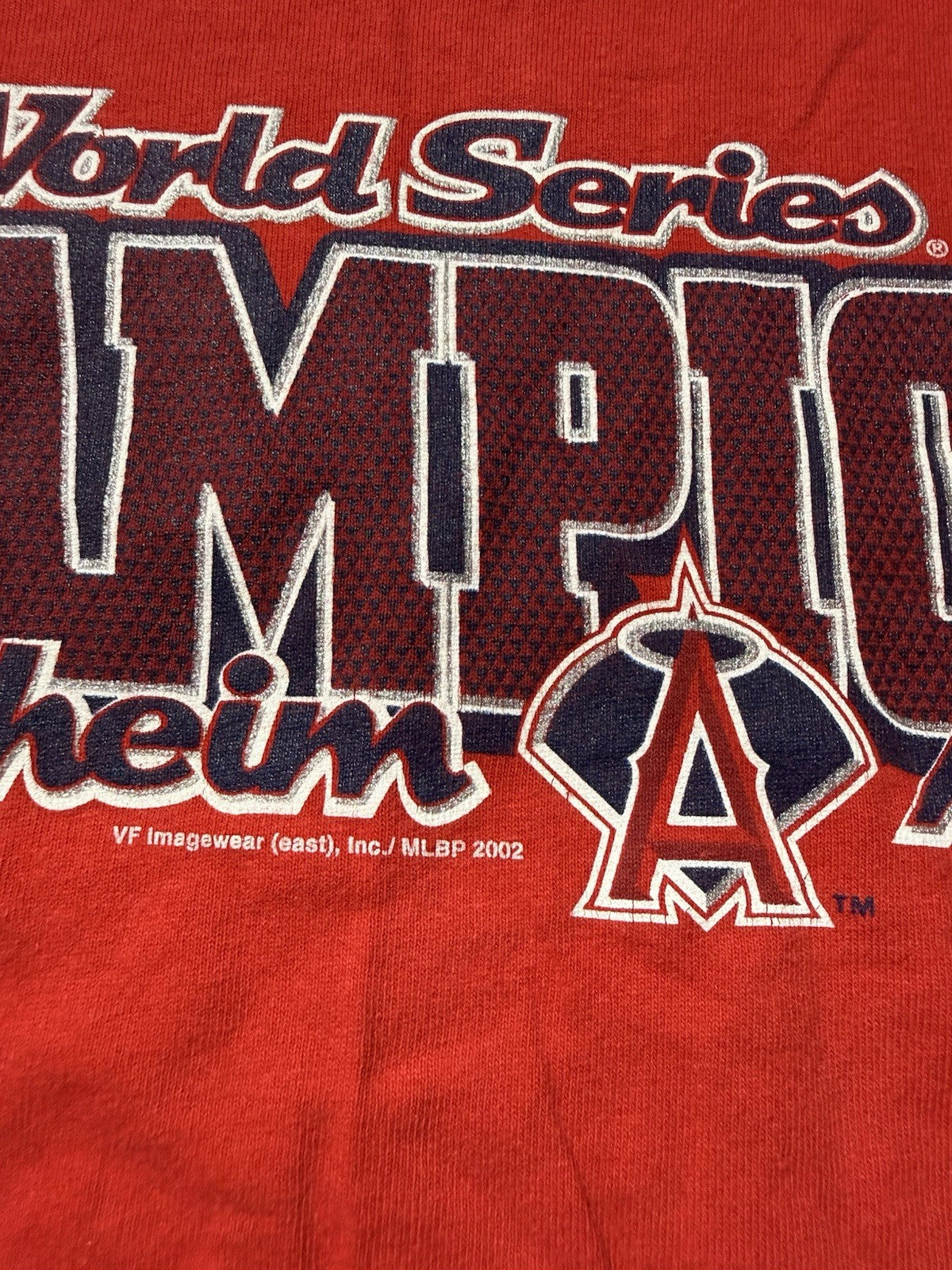 Rare Anaheim Angels 2002 World Series Champions Tshirt Large-Delta Pro Weight