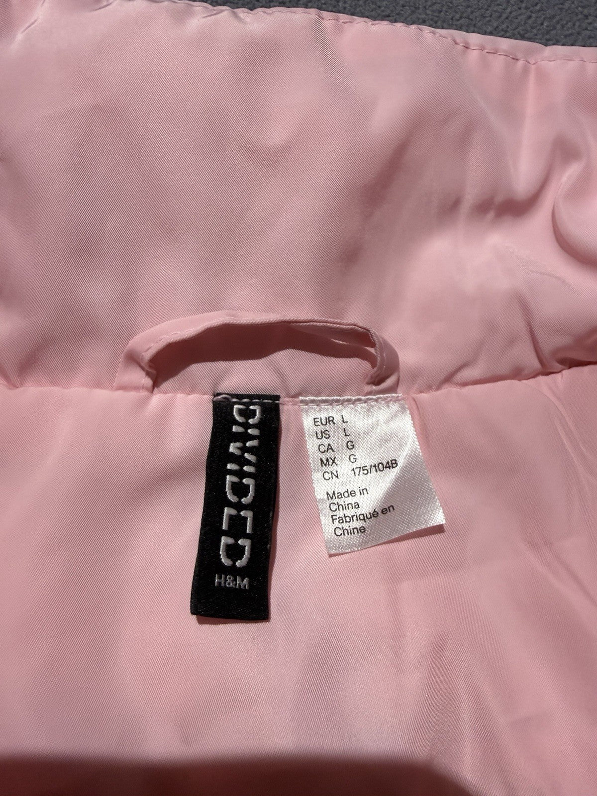 Divided by H&M Women’s Large Pink Cropped Puffer Vest Zip Sleeveless Jacket