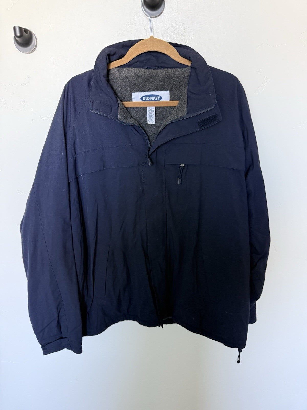 Rare Vintage Old Navy Jacket,  Fleece Full Zipper (Navy Blue),  Size XXL Men's
