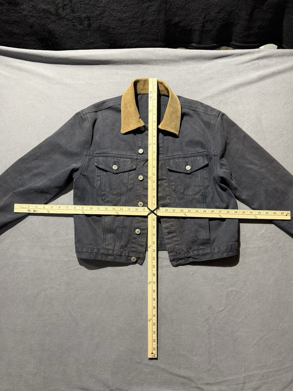 J Galt Rustic Denim Jean Jacket Corduroy Collar Women’s Small