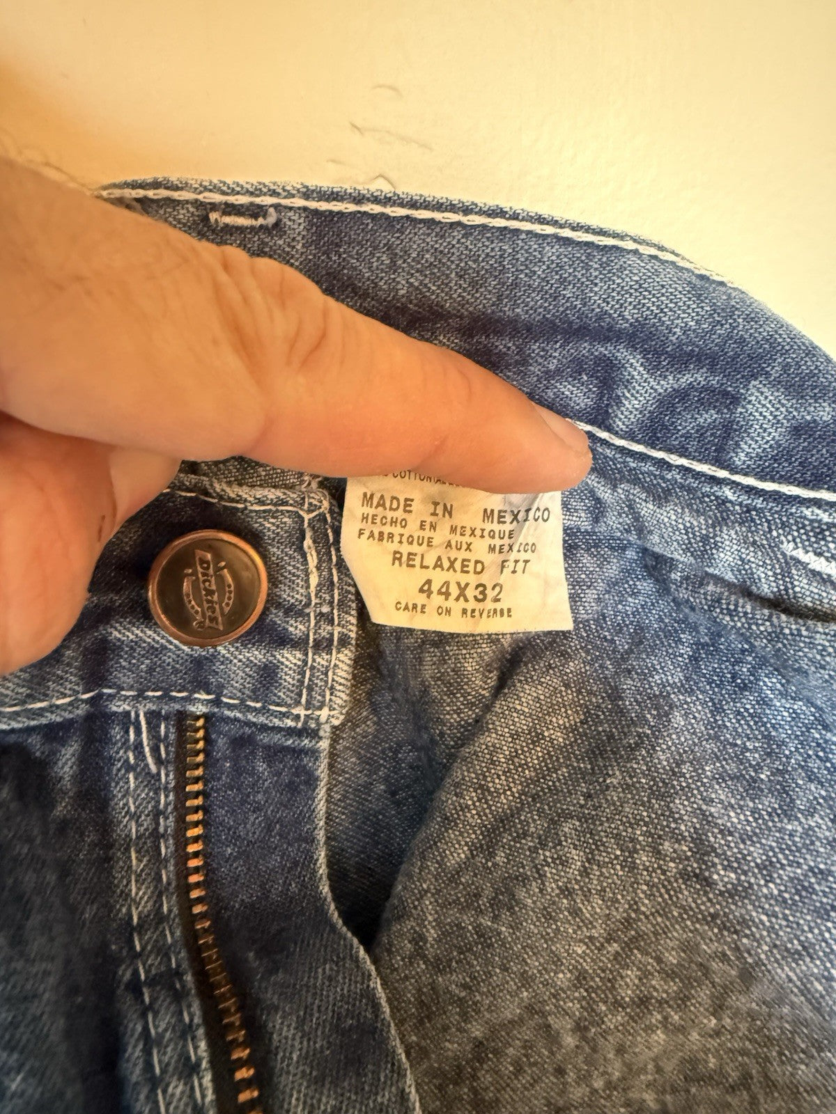 Dickies Carpenter Denim Workwear Men's Blue Jeans 44x32 Relaxed Fit