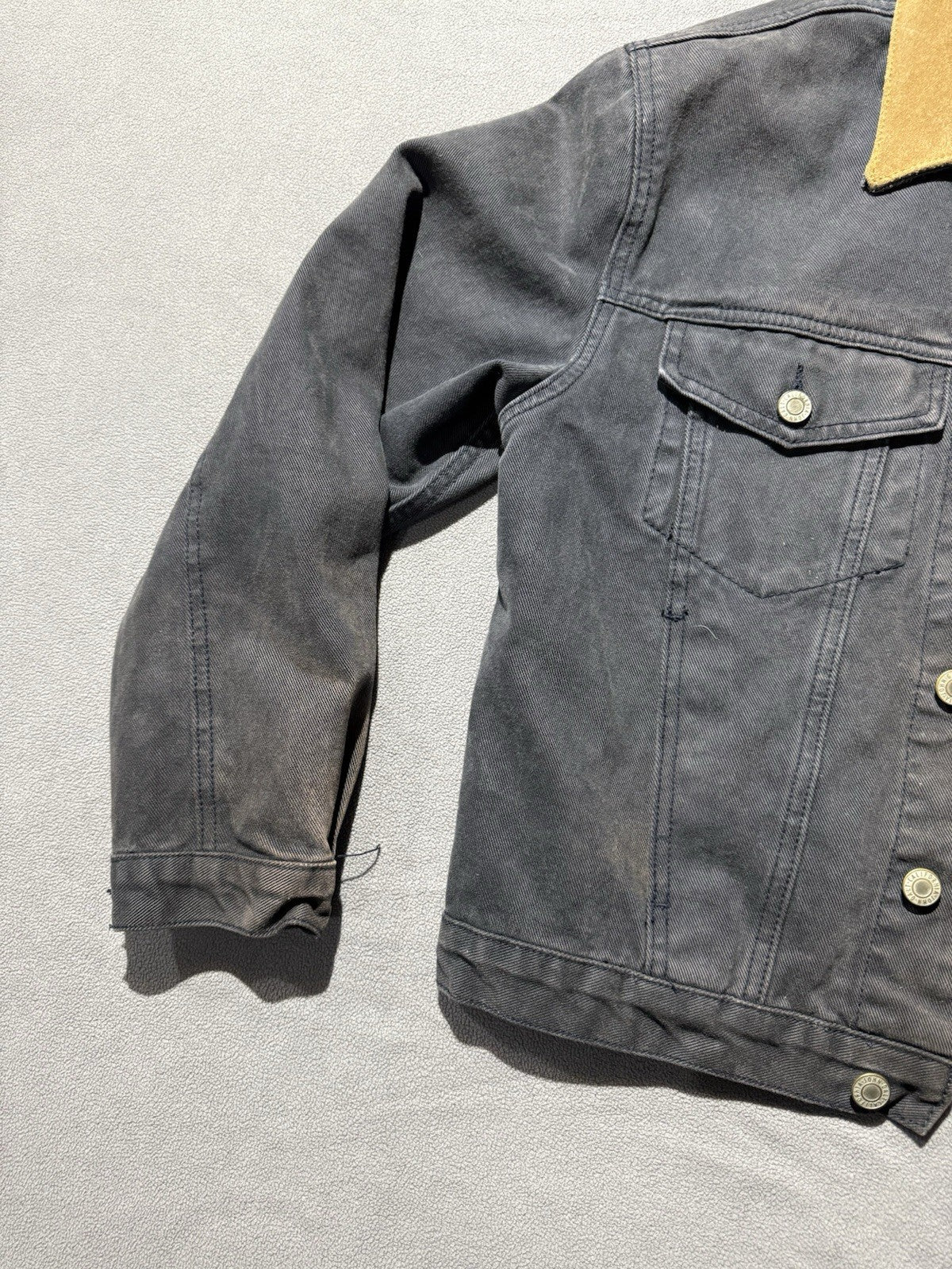 J Galt Rustic Denim Jean Jacket Corduroy Collar Women’s Small