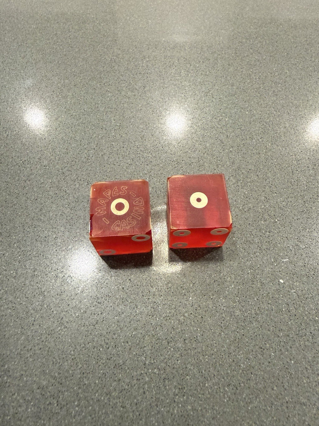 Old Rare Vintage Mapes Casino dice pair