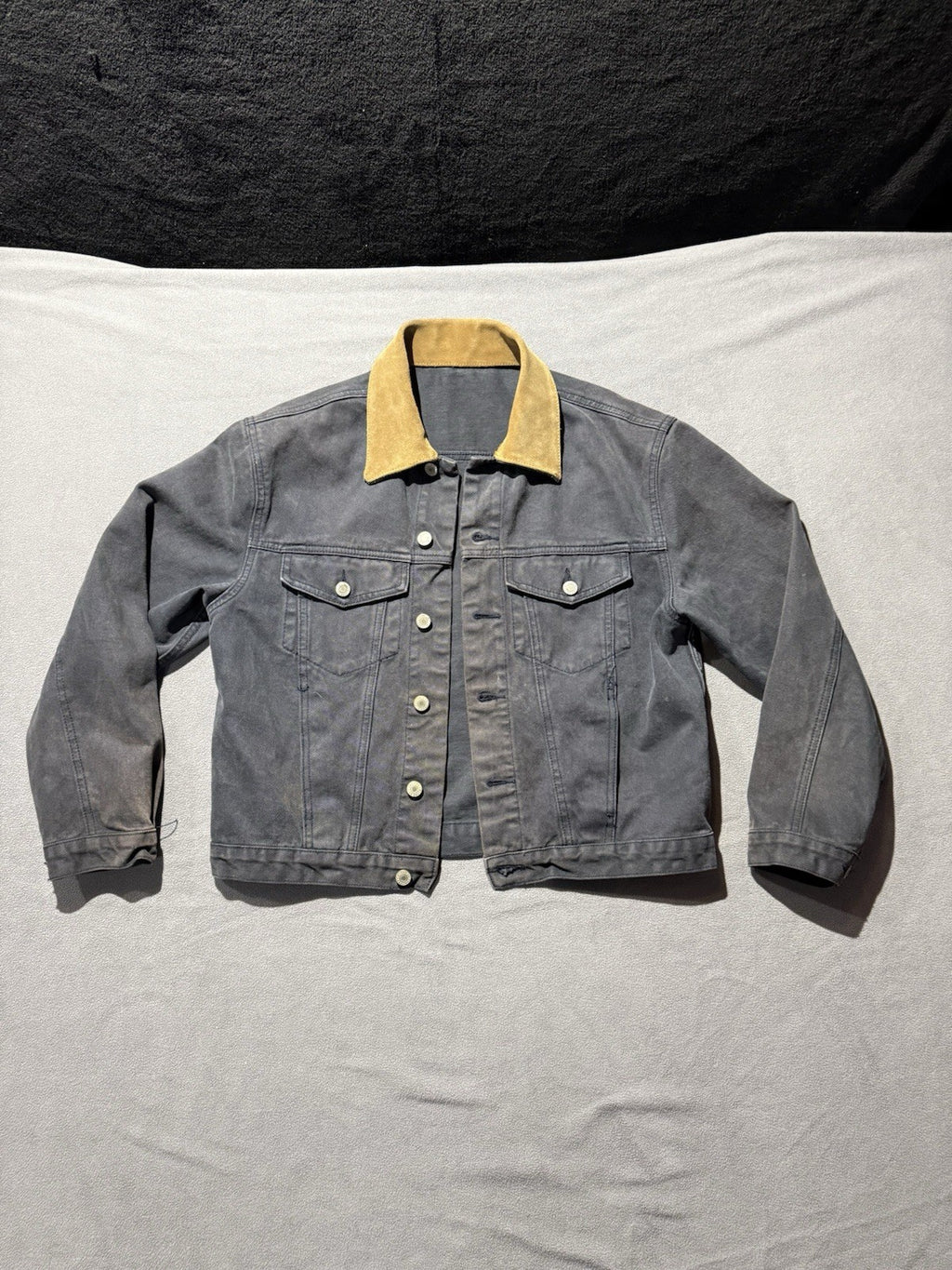 J Galt Rustic Denim Jean Jacket Corduroy Collar Women’s Small