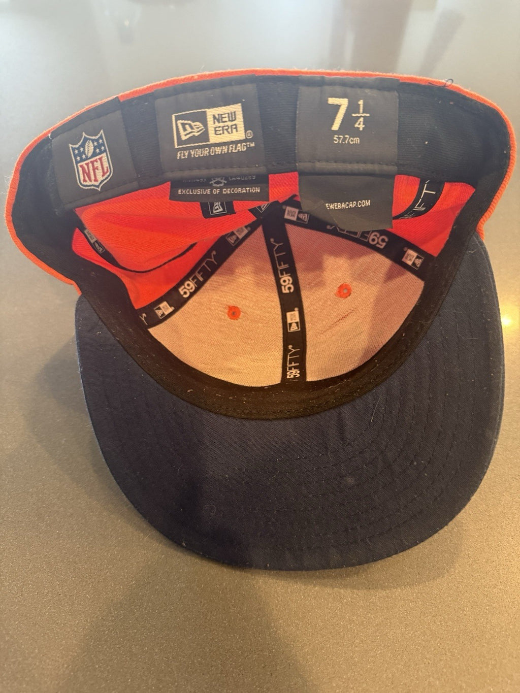 Denver Broncos Fitted Hat 7 1/2 New Era 59fifty Orange NFL