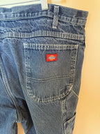 Dickies Carpenter Denim Workwear Men's Blue Jeans 44x32 Relaxed Fit