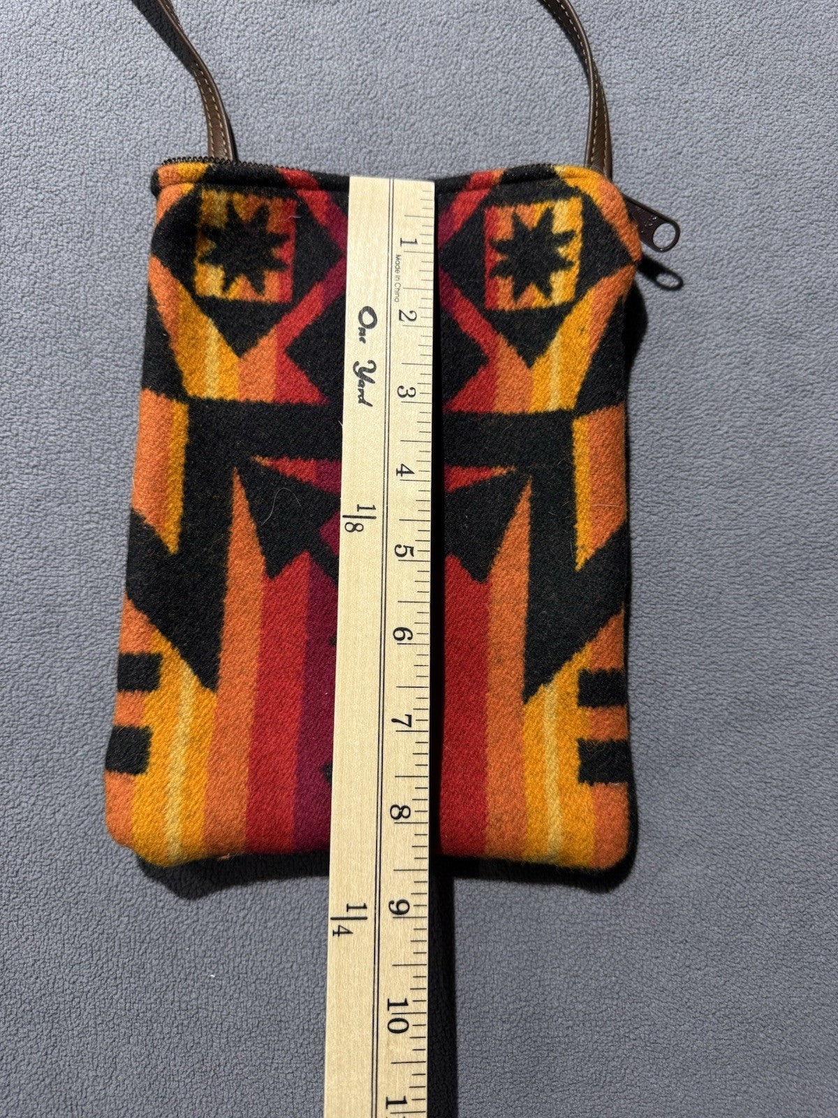 Rustic Colorful Southwestern Aztec Small Zipper Crossbody Bag Purse 8 X 6 Inches