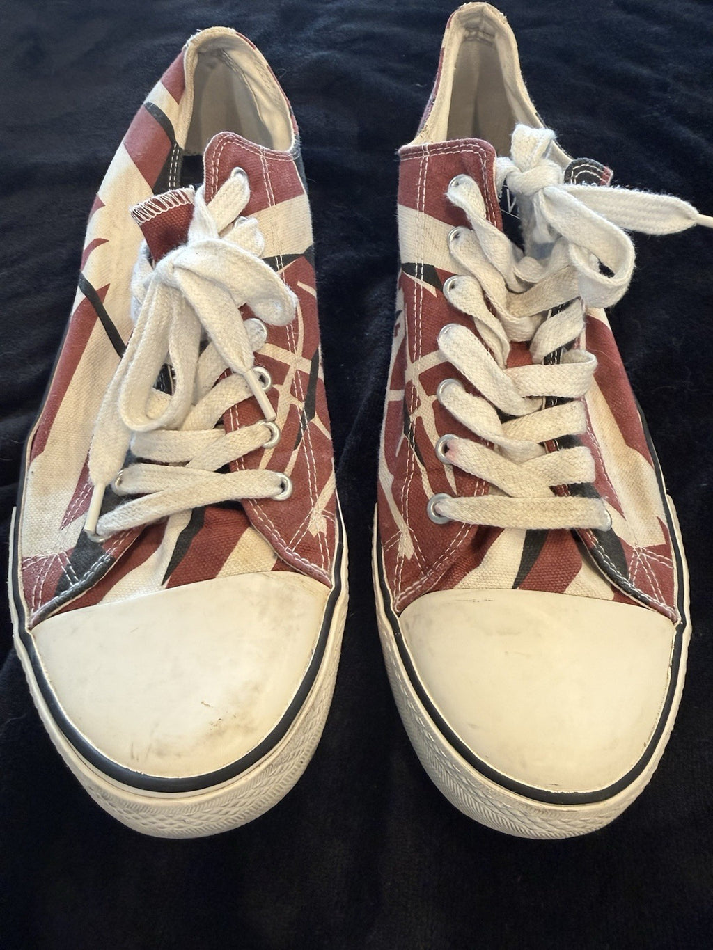 Eddie Van Halen Low Top Sneakers Shoes 5150 Red White Black Mens Size 13 EVO26